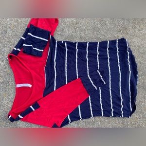 red, white, and blue stripes